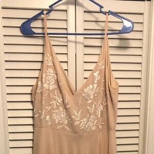 BHLDN Light Pink Embroidered (Bridesmaid) Dress